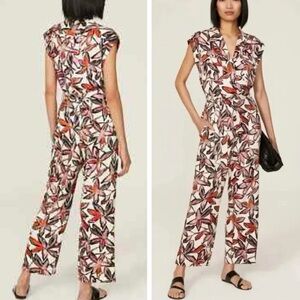 HUGO BOSS Dituta Floral Print V-Neck Pant Sleeveless Jumpsuit Size 2